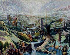 Водопадите при седемте Рилски Езера / The Waterfalls at the Seven Lakes ..; 1994-1995; 135x165; Oil on Canvas; available